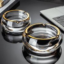 High-end light luxury crystal glass ashtray creative personality large cigarette dish home living room office cigar ashtray