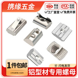 ມາດຕະຖານເອີຣົບ T-type nut aluminium profile slider elastic steel ball shrapnel 20/30/40/45 ship type hammer head nut ມາດຕະຖານແຫ່ງຊາດ