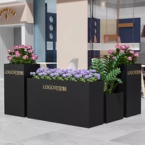 Outdoor stainless steel wrought iron flower box combination rectangular partition fence outer swing courtyard fence flower bed flower trough customization