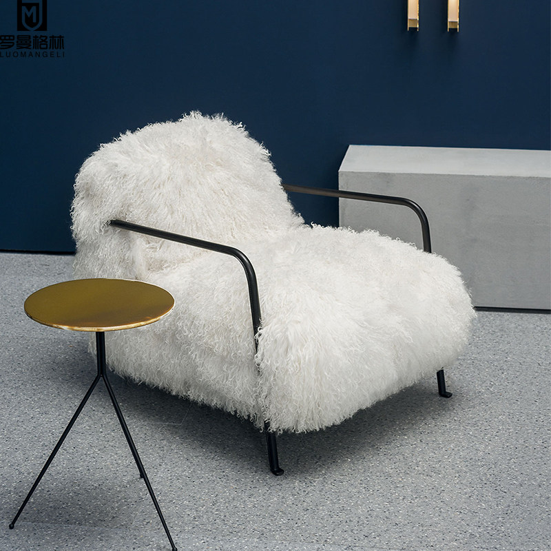 Baxter Italian wool chair single chair light luxury leisure designer rocking chair high-end custom net red sofa chair