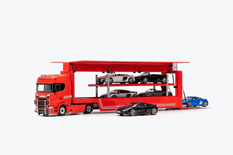 KF Qihui 1/64 Scania Транспортные автомобили двухслойная транспортная модель