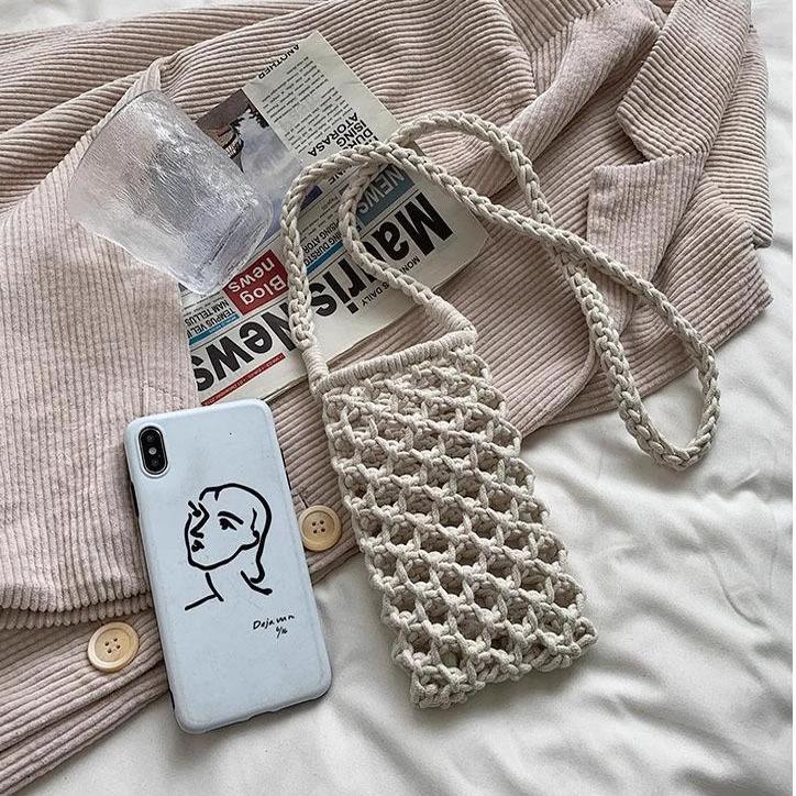 2026 Fashionable Versatile Trendy Hollow Woven Single Shoulder Crossbody Knitted Phone Bag Summer Crossbody Bag Universal Women's Bag 2026 Fashionable Versatile Trendy Hollow Woven Single Shoulder Crossbody Knitted Phone Bag Summer Crossbody Bag Universal Women's Bag