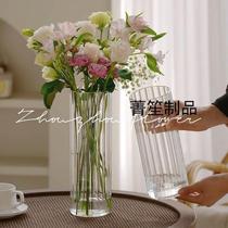 Transparent glass vase ins wind high face value light lavish Nordic wind living room creative pendulum with dried flower water peels