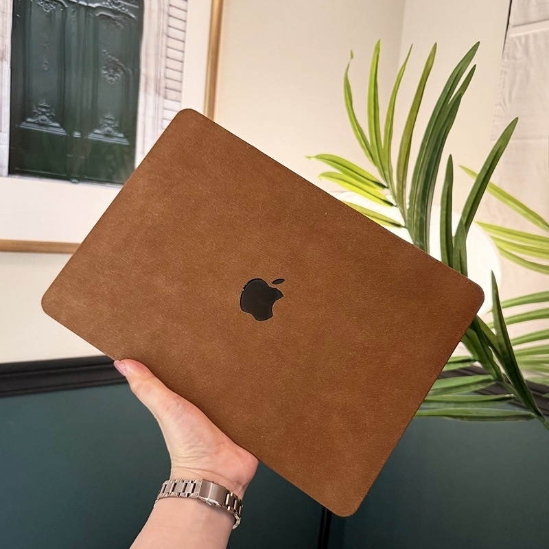 2026 New Model M5 Micro-Velvet Brown M4 Suitable for MacBook Air Protective Case MacBook Pro 14inch M3 Transparent M2 Apple 13.6 Laptop 15 Protective Cover Genuine Leather 16 Ultra-Thin