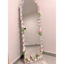 Mirror edge Decorative Rims Mesh Red Tulip Clay Diy Retrofit Wrapping-on-floor mirror Whole-body Mirror Adornment