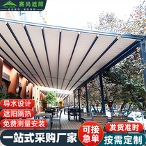 Electric folding canopy enlarges and widens smart awning shop barbecue store courtyard automatic retractable awning