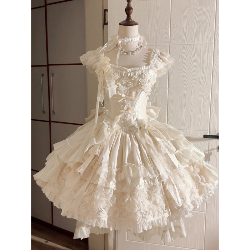 Champagne-Colored Lolita Evening Dress with Straps, Short Style for Petite Students, Suitable for Parties, Coming-Of-Age Ceremonies, Art Exams, Annual Meetings, and Social Events Champagne-Colored Lolita Evening Dress with Straps, Short Style for Petite Students, Suitable for Parties, Coming-Of-Age Ceremonies, Art Exams, Annual Meetings, and Social Events