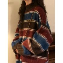 Harajuku Knit Sweaters Women Oversized Striped Knitwear Sree