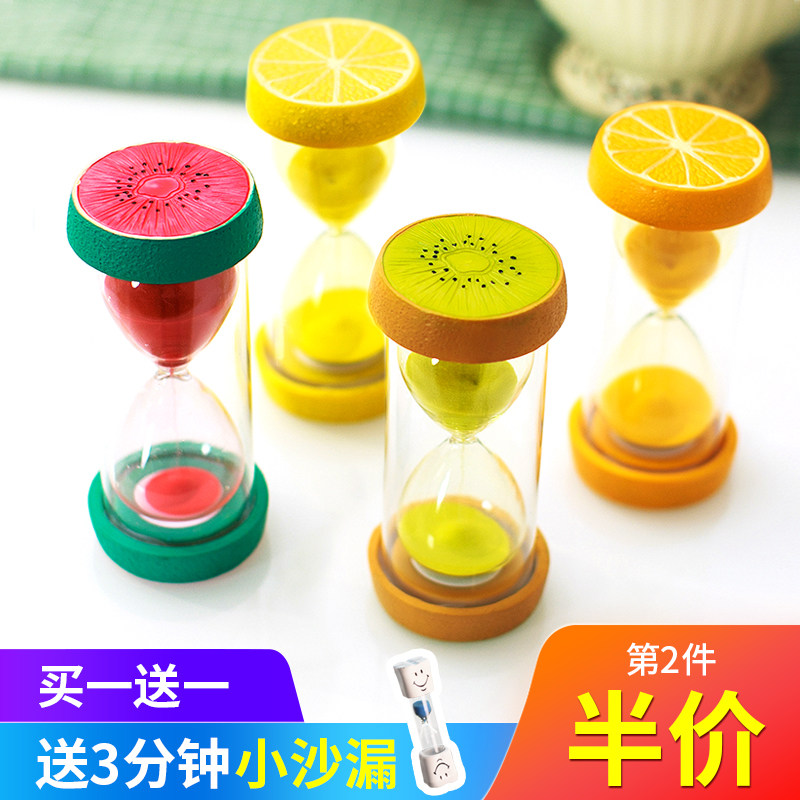 Fruit Timer Hourglass Time Child Anti-Fall 30 min ½ Hour Flow Sandbottle Funnel Creative Pendulum