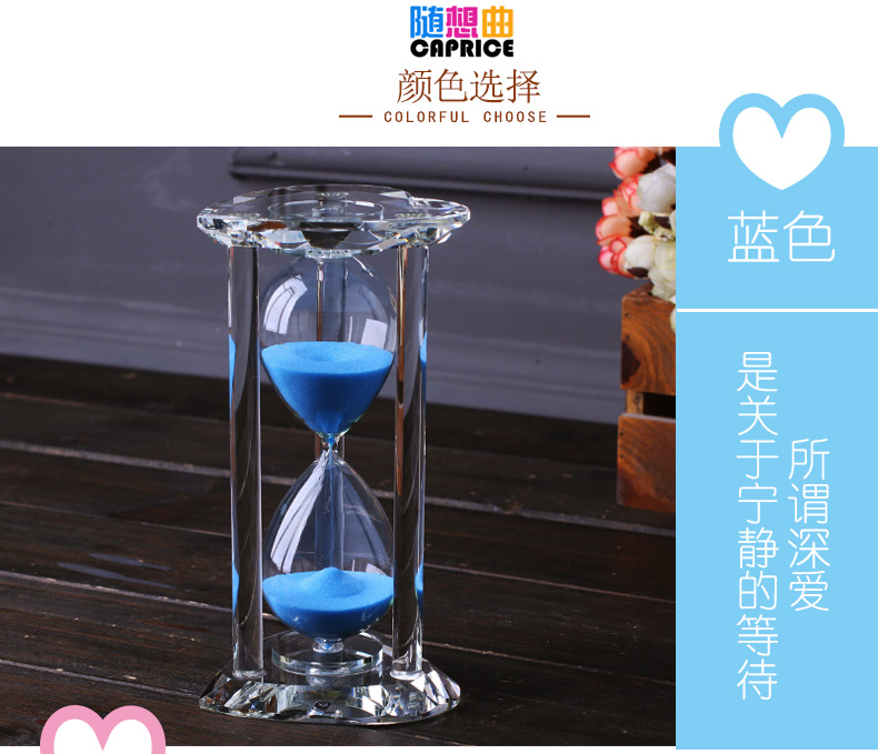 Đồng hồ cát pha lê hẹn giờ 60 phút thời gian trẻ em sáng tạo trang trí nhà nhỏ trang trí phòng khách rượu tủ quà tặng trang trí sân thượng