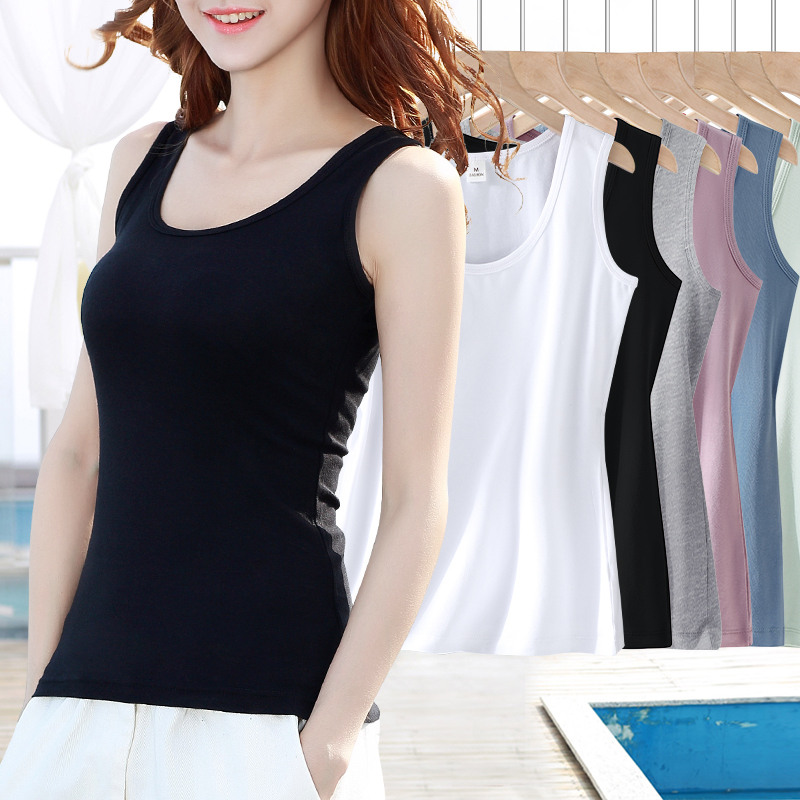 Black Cotton Camisole for Women, Suitable for Spring, Summer, and Autumn, Can Be Worn as Outerwear or as an Inner Layer, Plus Size, Tank Top, Sleeveless Shirt, Base Layer