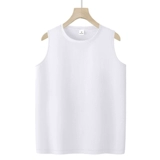 Белый тонкий топ с чашечками, базовая футболка без рукавов, свободный крой, оверсайз