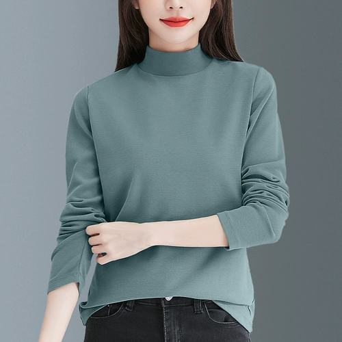 Хлопковое базовое приятное телу демисезонное термобелье для матери, высокий воротник