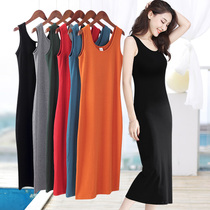 Tight sexy base dress female summer camisole vest dress 2021 new spring and autumn temperament long skirt