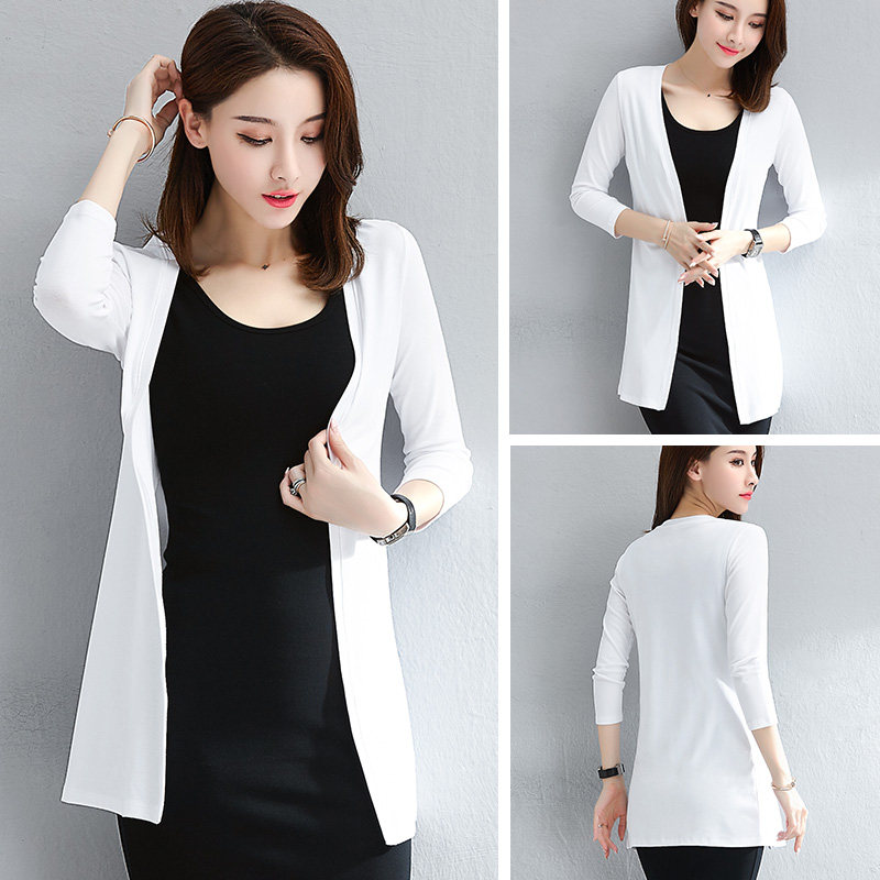 Outer cardigan women's thin knitted air conditioning shirt 2021 spring and summer new jacket sunscreen blouse medium and long version of the top for women