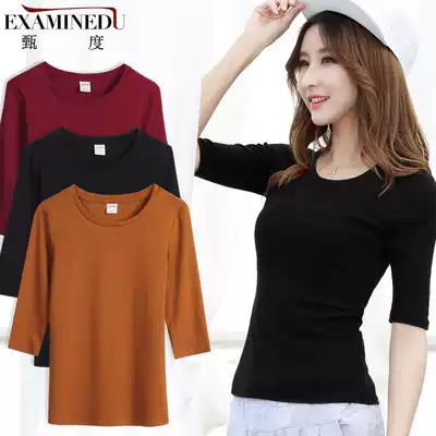 Black Round Neck Sleeve base shirt Female Slim Tight Thin White Half sleeve T-shirt base shirt Interior Top