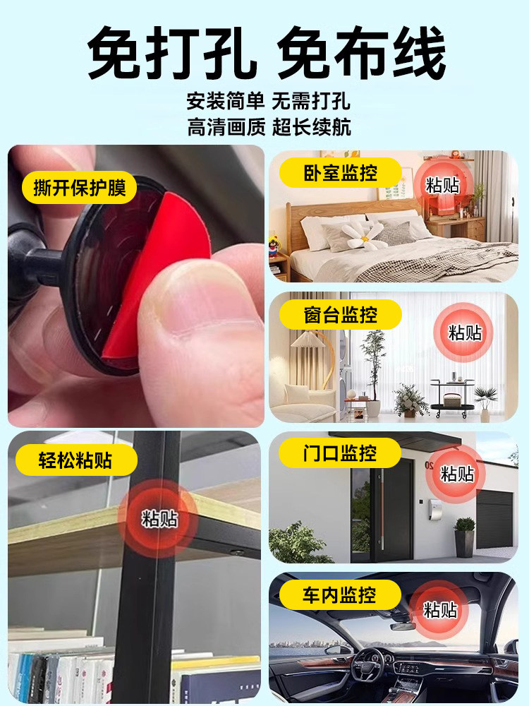 Camera Is Plug-In-Free, Wireless, Remote Control by Mobile Phone, No Network or Wi-Fi Required, Indoor Smart Photography, Home Video Surveillance