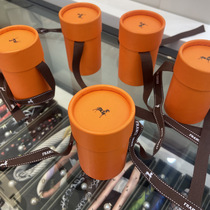 Silk scarf gift box empty box high-end new versatile paper orange cylinder box silk scarf small scarf ribbon high-end gift