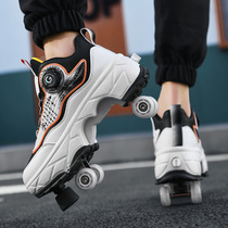 Transformation shoes student heelys boys and girls four-wheel roller skates two-wheel adult and childrens sports shoes skates
