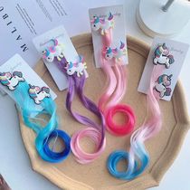 Children Unicorn Colorful Wig Hairpins Hair Accessories Kids