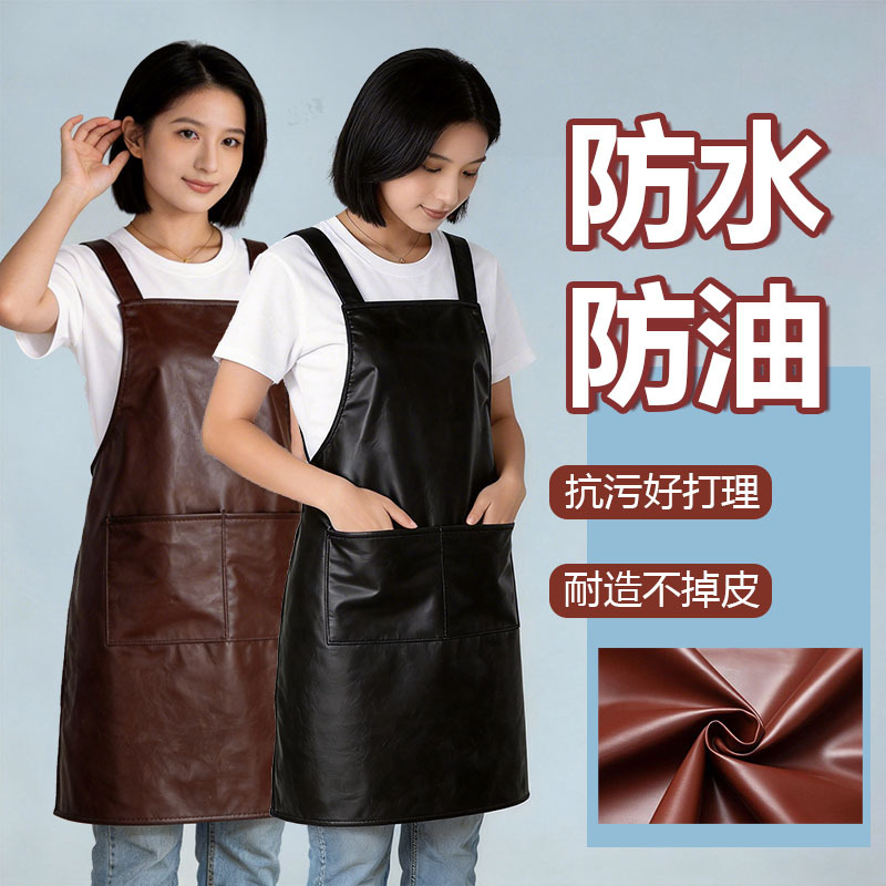 No-Wash Waterproof and Oil-Proof Apron, Good Quality for Kitchen Work, Strong Waterproof, Thickened, Wear-Resistant, Non-Shedding, Extended Waist Apron No-Wash Waterproof and Oil-Proof Apron, Good Quality for Kitchen Work, Strong Waterproof, Thickened, Wear-Resistant, Non-Shedding, Extended Waist Apron