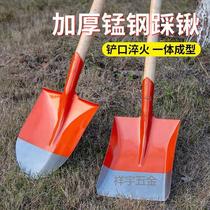 304 stainless steel shovel canteen cooking shovel square shovel stainless steel large shovel thickened agricultural coal shovel tip shovel
