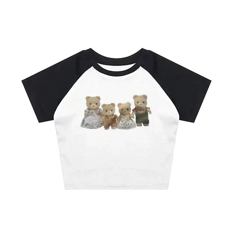 Футболка женская Y2K CRO POP это Tee Bear принт милые графика UM