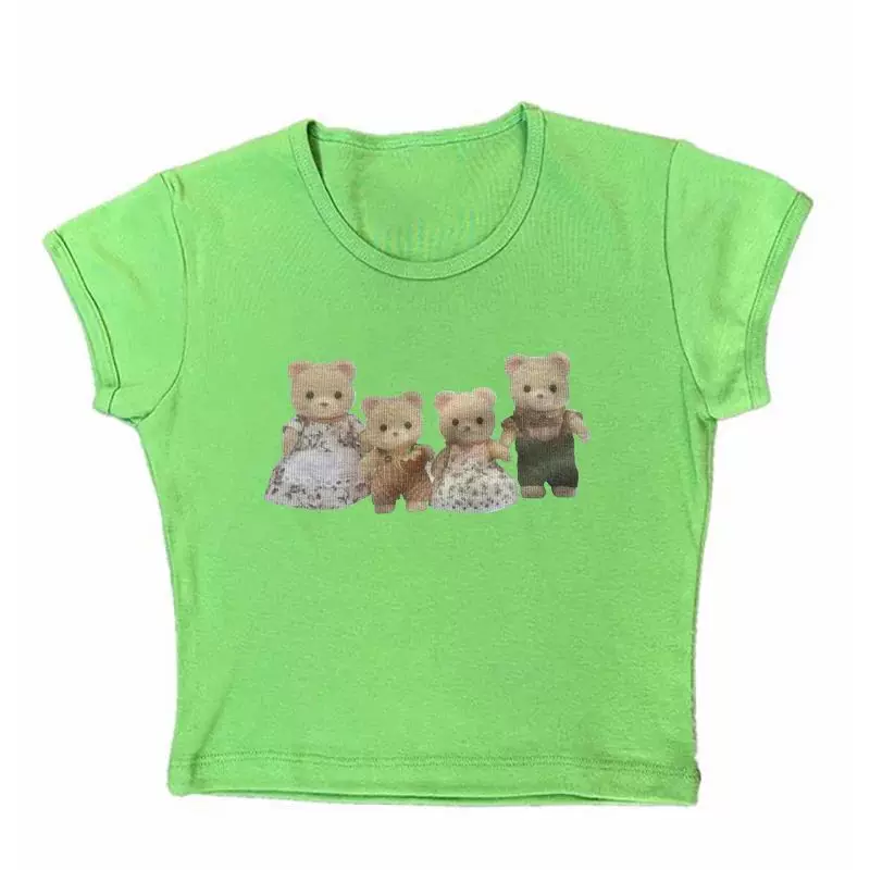 Футболка женская Y2K CRO POP это Tee Bear принт милые графика UM