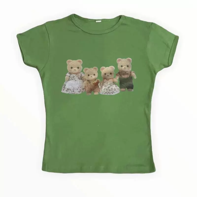 Футболка женская Y2K CRO POP это Tee Bear принт милые графика UM