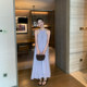 Maven Lin Elegant, minimalist, lightweight and fine crafted dress ramie vest, halterneck ແບບວັນພັກຍາວ