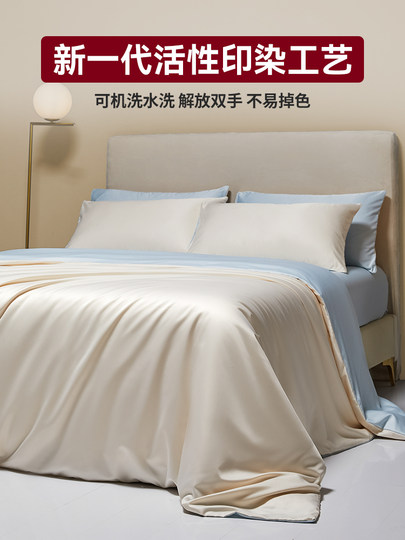 Muji Summer Ice Silk Duvet Cover Single Piece 150X200X230 New Summer Cool Feeling Quilt Cover Single Sheet 4