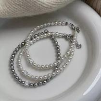 S925 Sterling Silver Austrian Shijia Crystal Pearl Bracelet Light Luxury Niche Exquisite Girls Sugar Cube Zirconia Bracelet