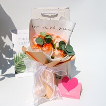 Give your girlfriend crushed ice blue handmade rose soap bouquet for Valentines Day Teachers Day gift for best friend and Goddess Day