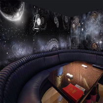 Cosmic starry sky gear wallpaper ktv hotel space wall cloth ceiling wallpaper script killing dark wall cloth