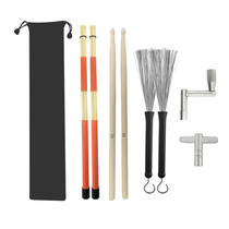 Factory direct sales drum wire brush drum brush drum stick 5A drum stick 19 bundles of drum sticks wrench velvet bag set