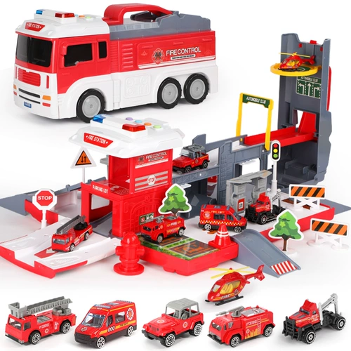 Детская игрушечная машина с рельсами, экскаватор, игрушка, детский комплект для мальчиков, пожарная машина, 2-3 лет