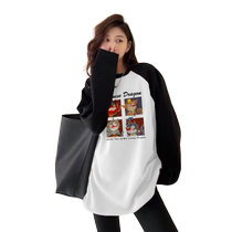 Maternity wear 2024 spring top raglan long-sleeved T-shirt spring and autumn new cartoon brushed bottoming shirt casual cotton