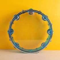 Drum band double-row drum 10-inch hand-beat adult performance professional tambourine percussion instrument Orff 8 adjustable