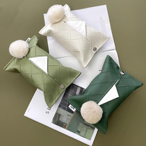 Light luxury woven leather car napkin cover coffee table tissue box restaurant tissue cover desktop storage paper box