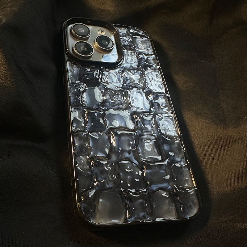 3D Black Water Block iPhone Case