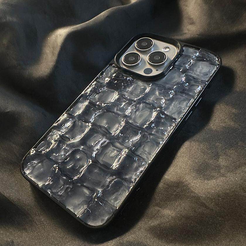 3D Black Water Block iPhone Case