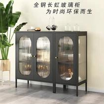 Dining cabinet storage cabinet household glass iron art modern minimalist wine cabinet living room wall storage storage display cabinet