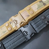 5cm wide hemmed outdoor belt buckle mens canvas belt thickened camouflage tactical outer waistband military fan equipment