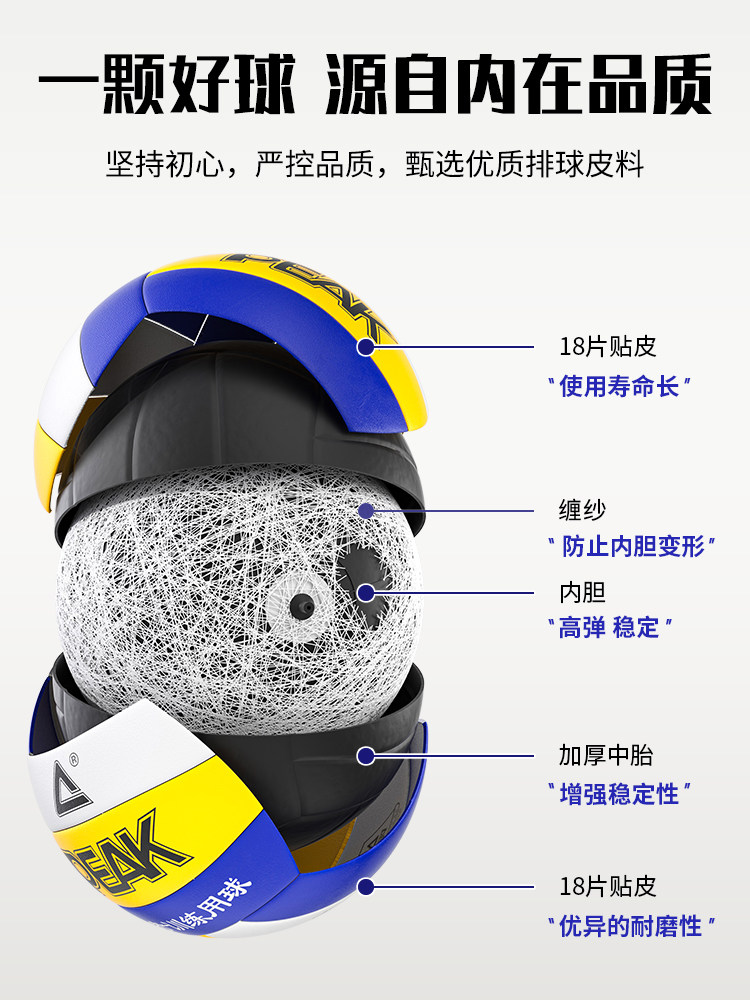 Peak Volleyball, Specially Designed for Middle School Students, Sizes 4 and 5, for Junior High School Students, Boys and Girls, Soft Volleyball for Competition and Training