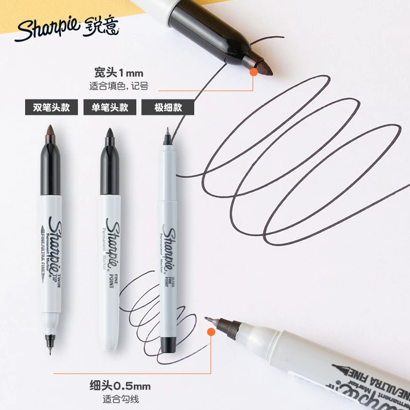 Маркер подлинной подписи Sharpie с анти-выцветанием золотой перьевой ручкой на масляной основе быстрая сушка прочный водостойкий не выцветает твердая головка для одежды не выцветающей краски маркер американский Sanfu пылезащищенный лабораторный маркер