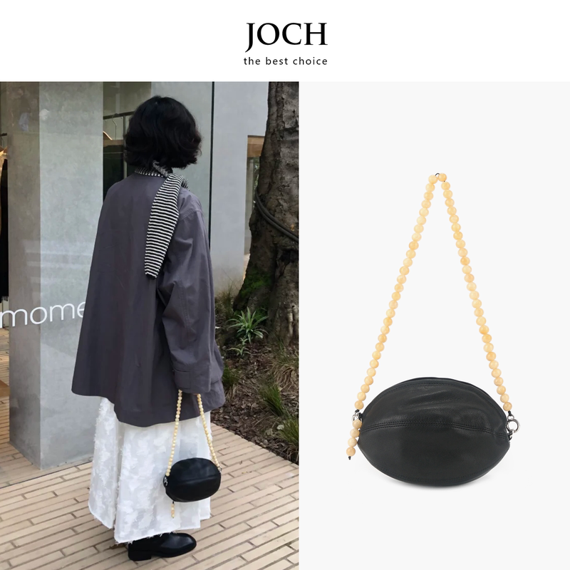Joch New! 2026 Spring New Collection Sheepskin Jade Beaded Rugby Underarm Crossbody Clutch Multifunctional Phone Bag