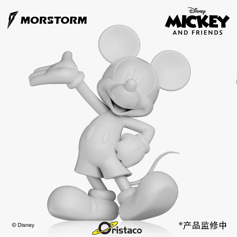 Morstorm Disney Tribute to Mickey Black Gold Electroplated Transparent Mickey Mouse Figurine Trendy Toy Display Piece