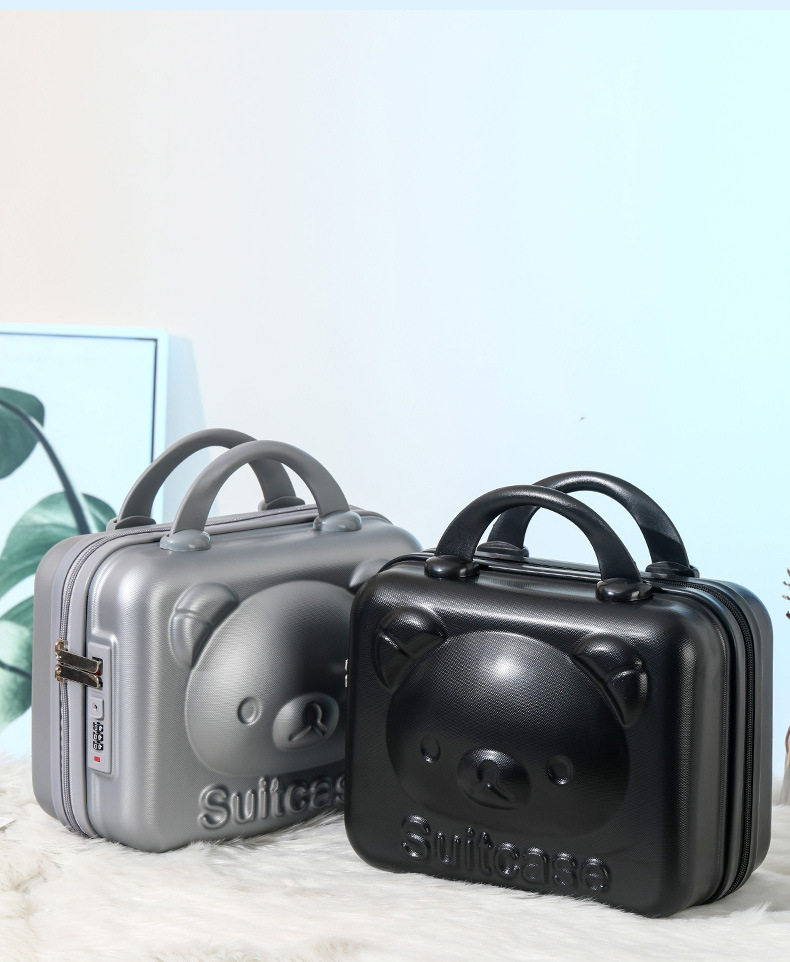 чемодан 卡通小熊手提箱迷你14寸行李箱收纳化妆箱小型轻便密码锁旅行箱子 #ffoooo