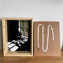 ins light picture frame sunshine painting night light painting internet celebrity bedside bedroom lamp dream lighting photo frame wooden picture frame