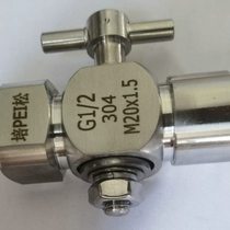 304 stainless steel three-way plug double inner wire pressure gauge plug valve 20*1 5*G1 2 pressure gauge valve Peison